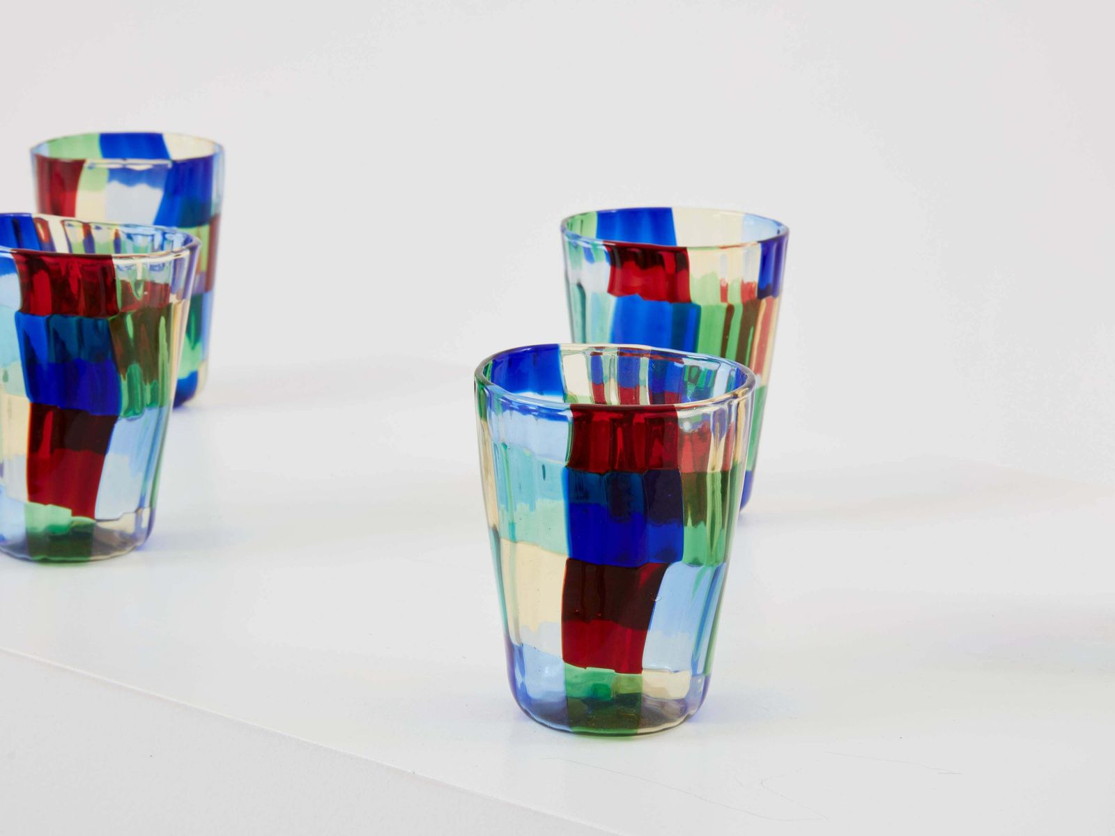 Set Of 6 Italian Murano Glass Tumblers 1980s photo furniture