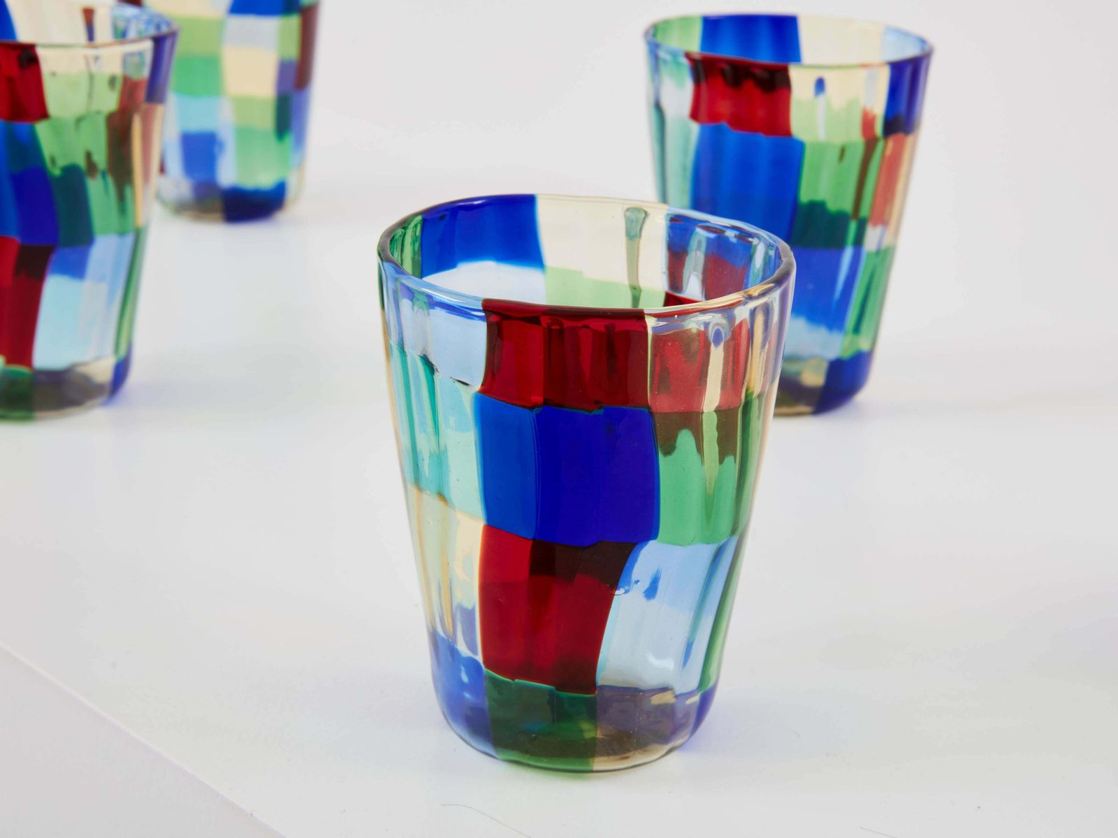 Set Of 6 Italian Murano Glass Tumblers 1980s photo Home Decor
