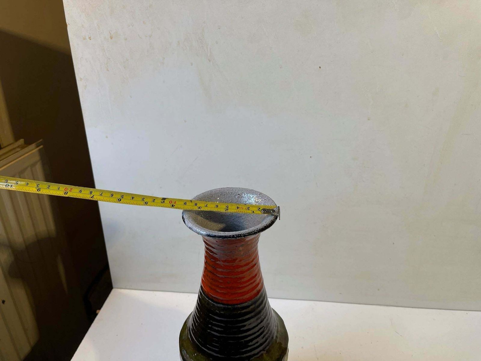 Glazed Italian Chamotte Stoneware Vase Attributed To Aldo Londi For Bitossi photo buy