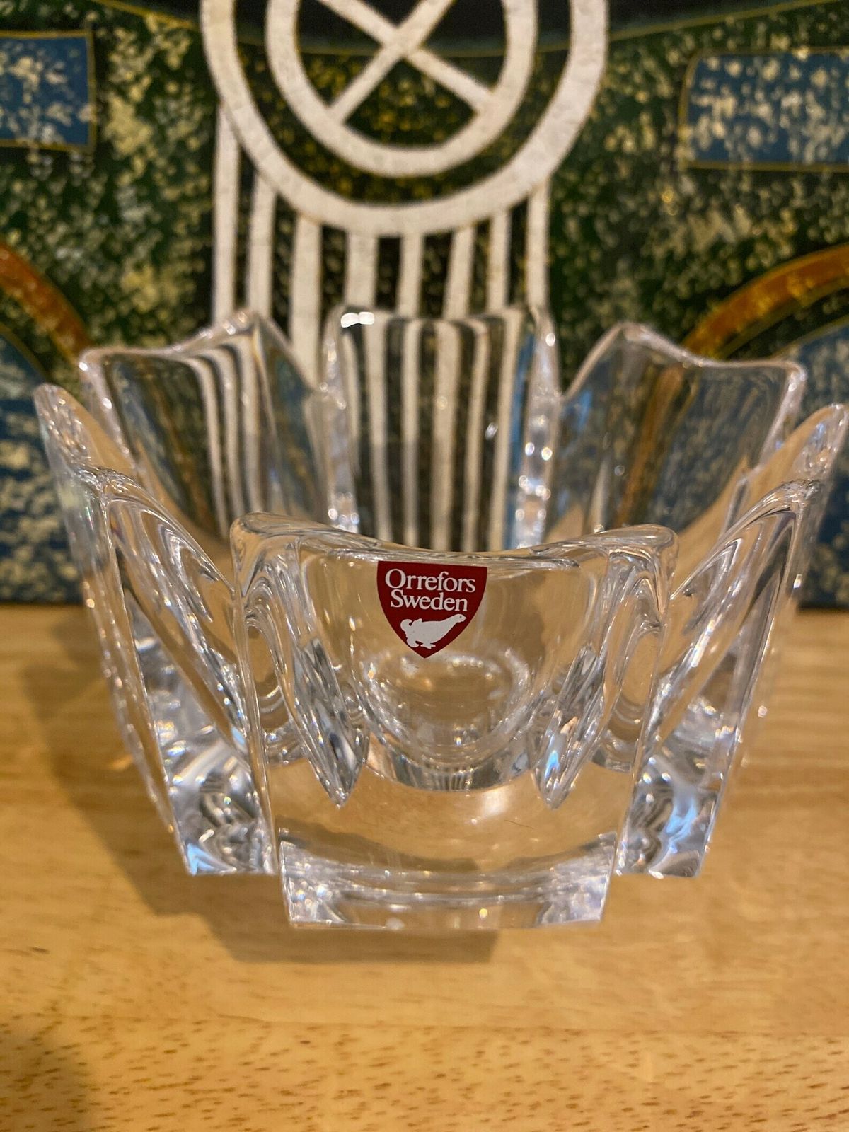 Crystal Corona Bowl By Lars Hellsten For Orrefors, Swedish Crystal Corona Bowl, Artist Lars Hellsten Sweden, Kitchenware Crystal Bowl photo 65.0