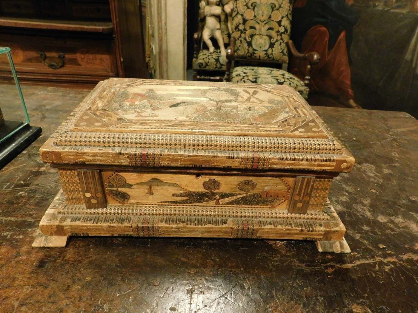 Box For Jewels Or Treasures, Inlaid With Straw, Italy photo furniture