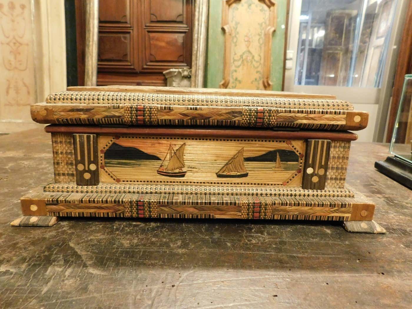 Box For Jewels Or Treasures, Inlaid With Straw, Italy photo vinterior