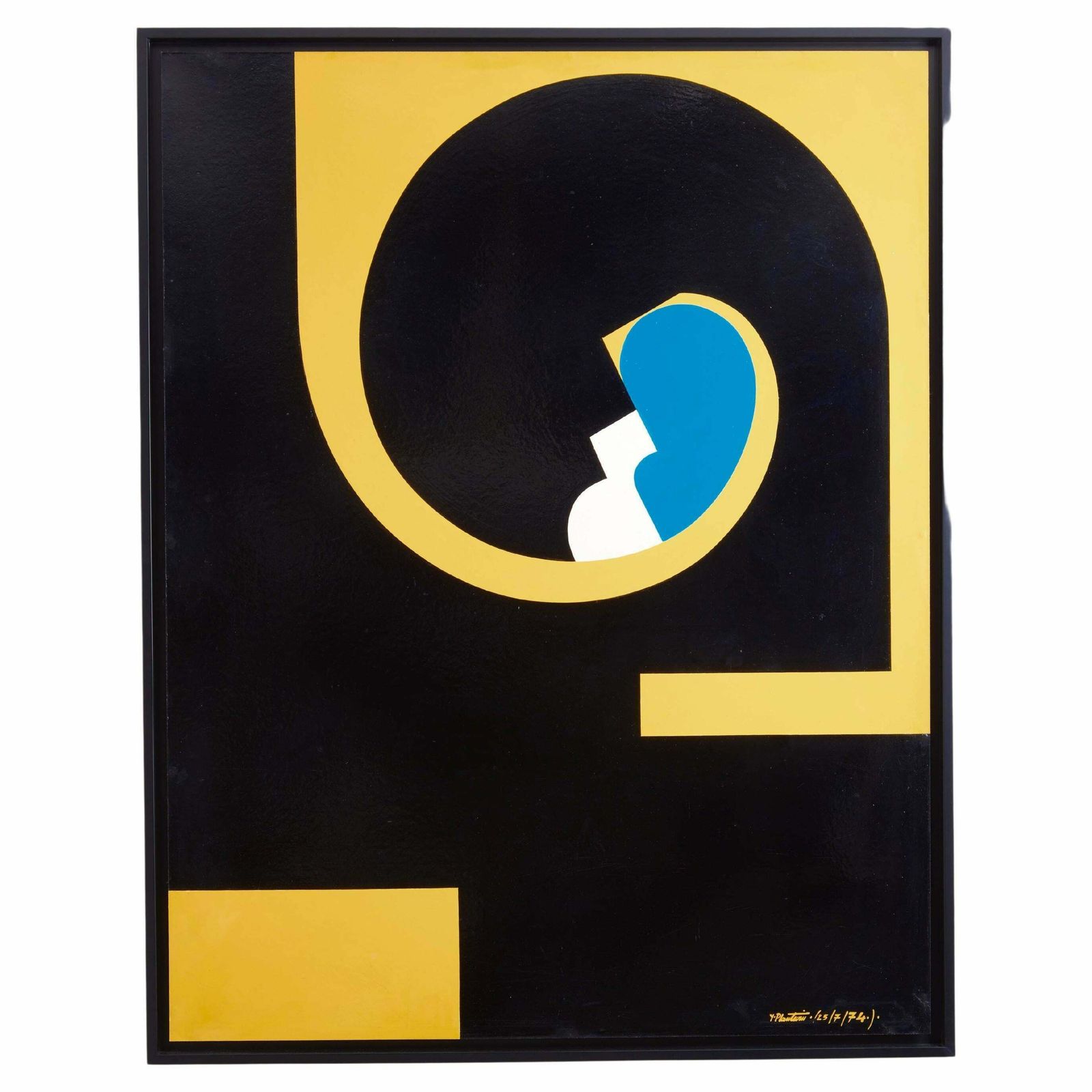 Huile sur panneau de bois Yves Plantevin, grand format, 1974