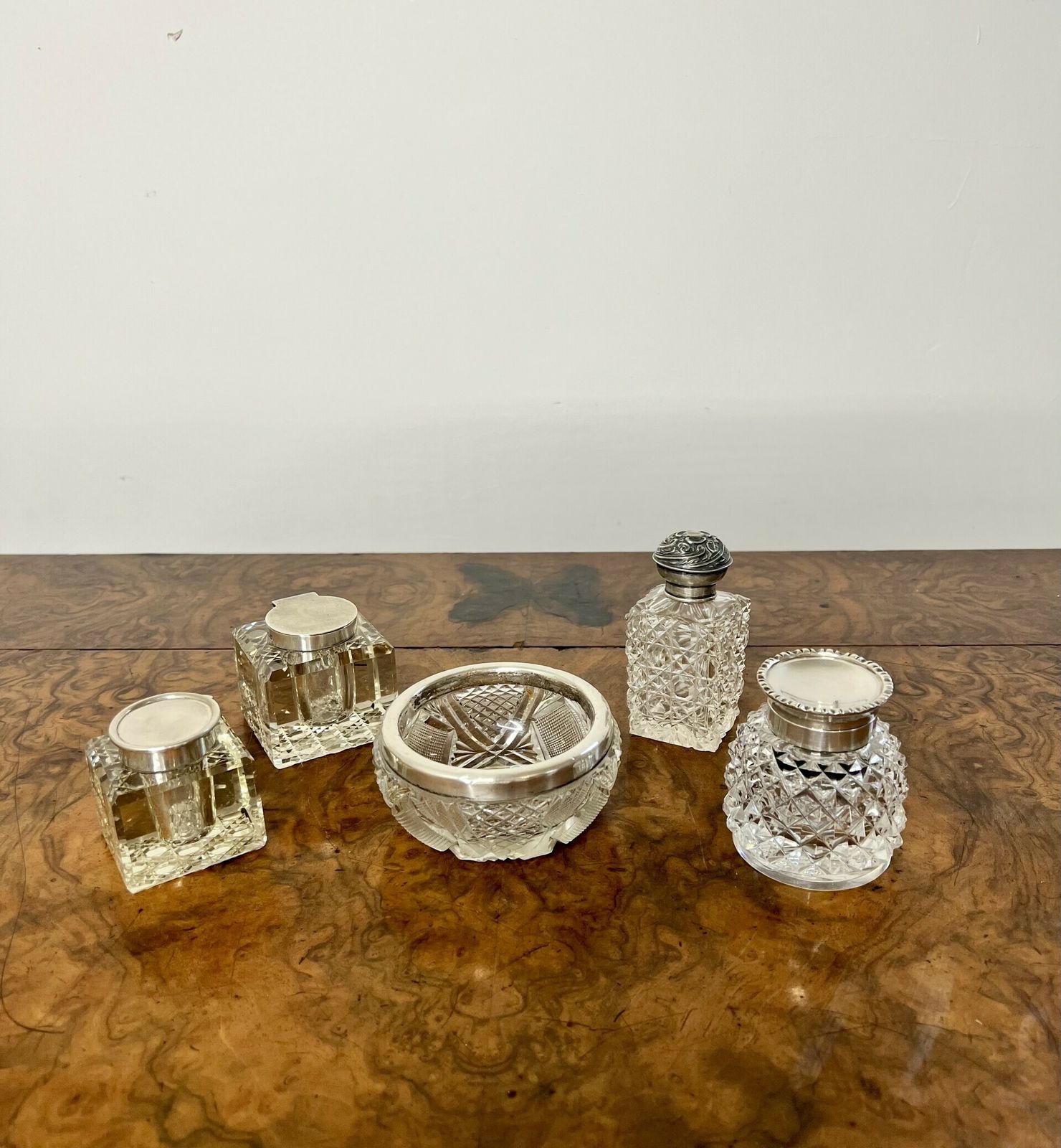 Quality Collection Of Antique Glass And Silver Mounted Accessories photo vinterior