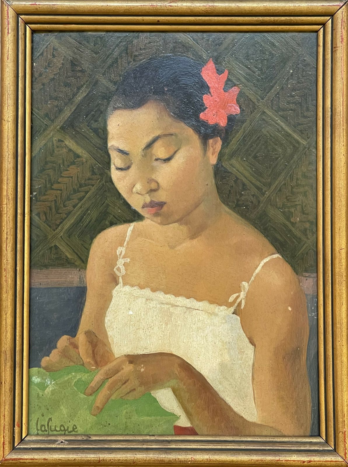 Splendid  Portrait Of A Young Cambodian Girl, By Léa Lafugie (1890 1972)