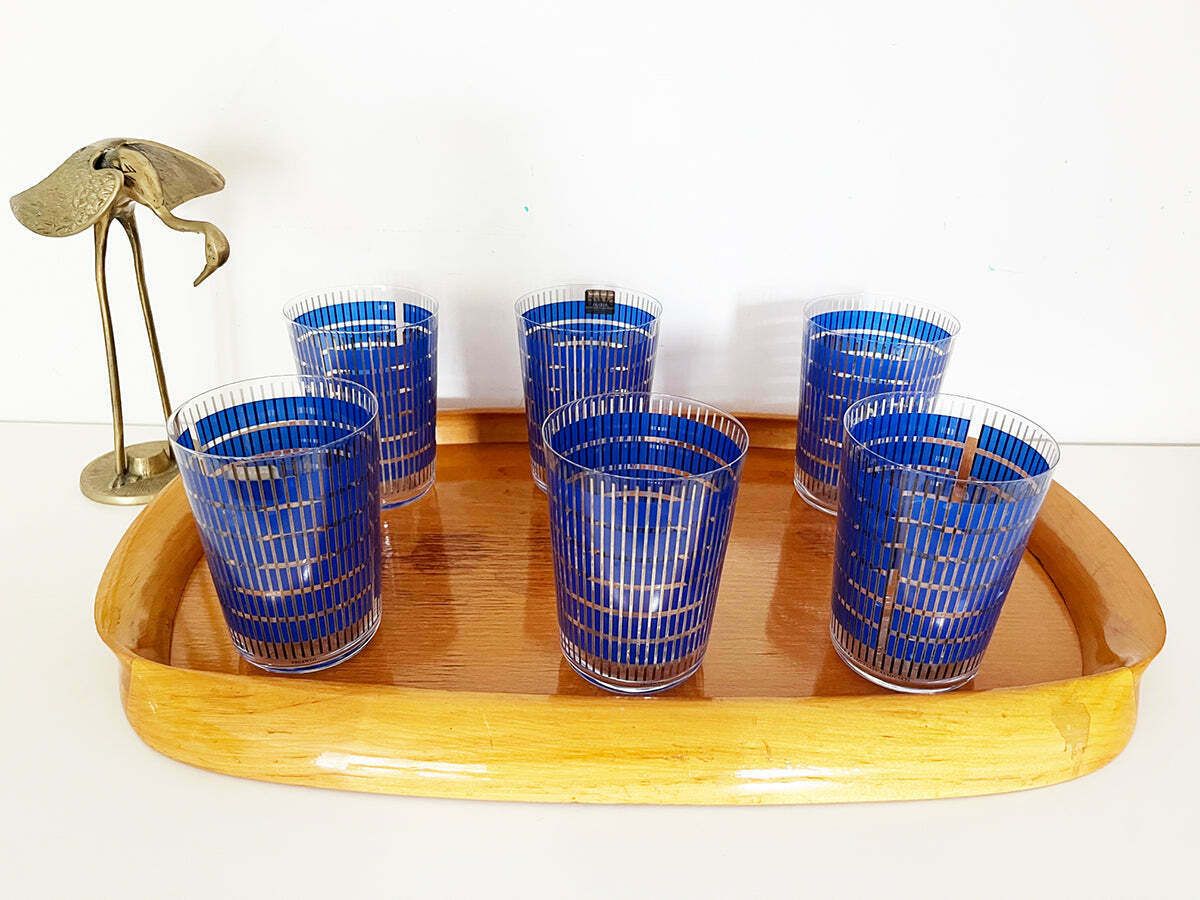 Macabo Tray Attr. Tura With Set Of 6 Glasses Studio Sottssas For Egizia  Top Art