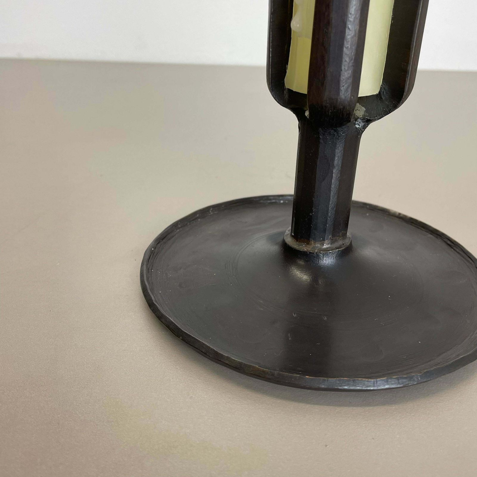 Unique 1.3kg Brutalist Bronze Candleholder By Manfred Bergmeister, Germany 1970s photo buy
