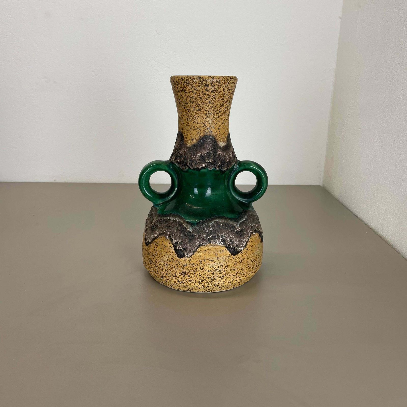 Rare Green Brutalist Fat Lava Ceramic Vases By Dümler And Breiden Germany, 1970s photo furniture