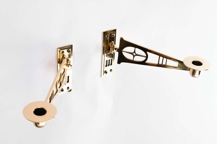 Two Art Deco Piano Bronze Candle Holder Vienna Around 1920s photo Home Decor