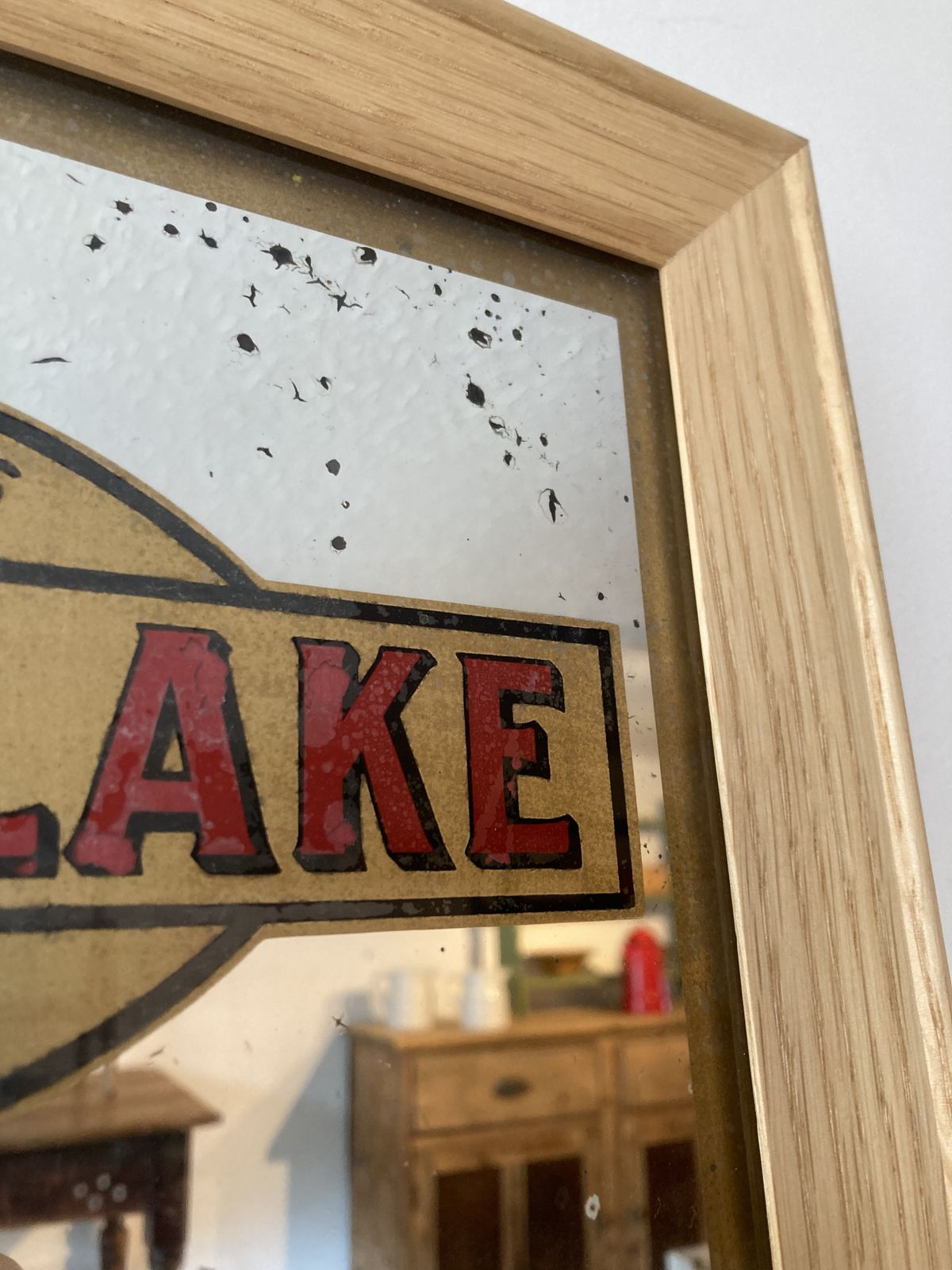 1930’s Will’s Gold Flake Mirror With New Ash Frame photo buy