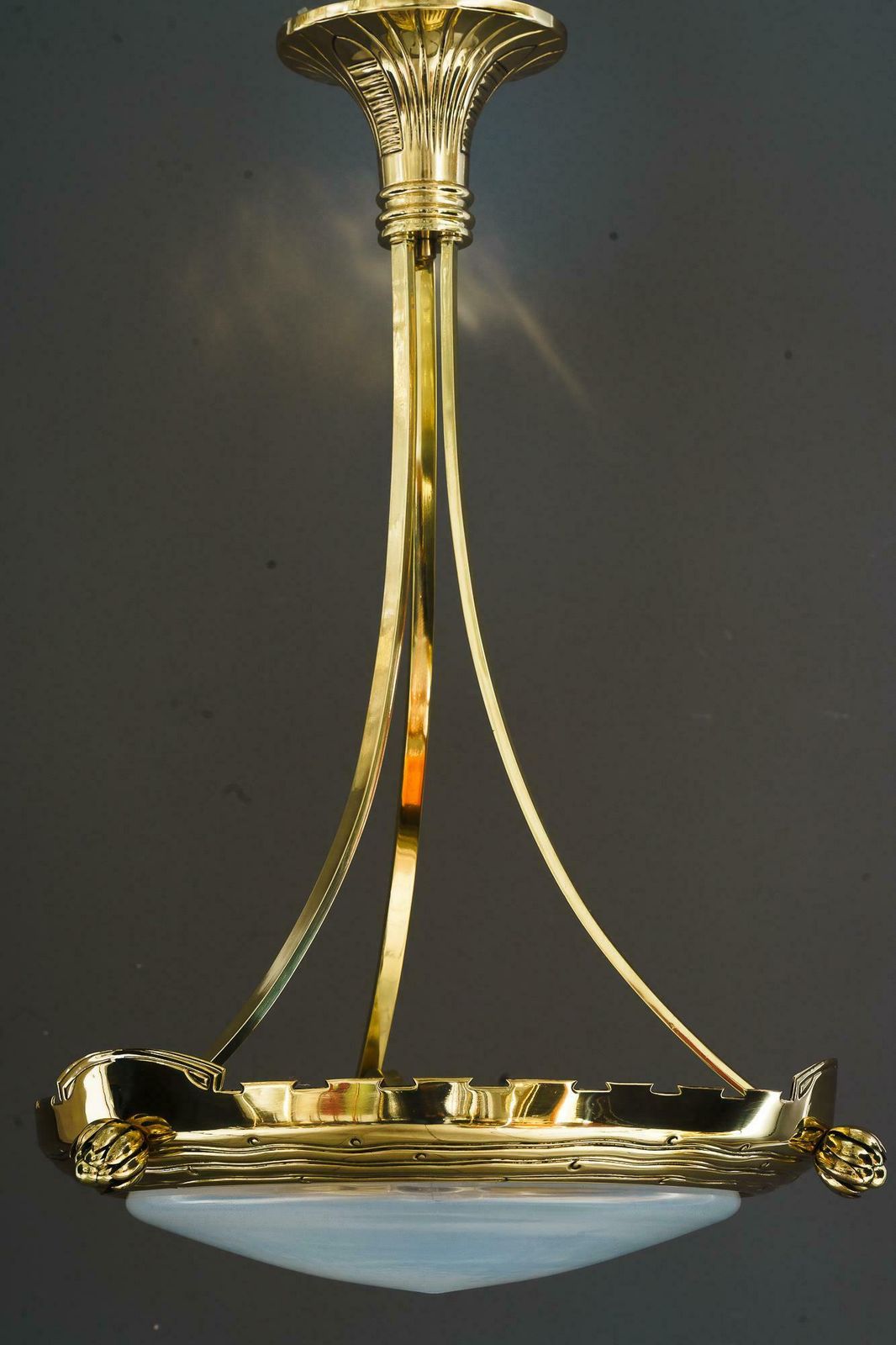 Art Deco Pendant With Palme Koenig Opaline Glass Shade Vienna Around 1920s photo 2097.0