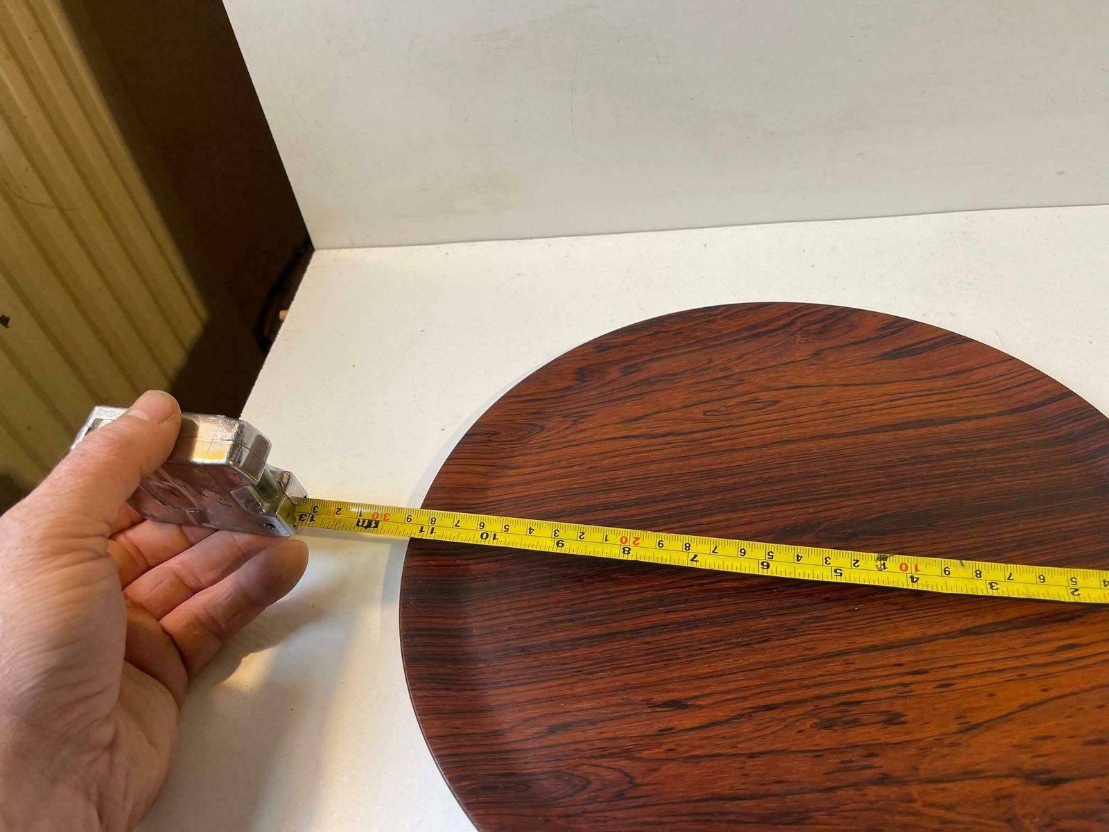 Round Scandinavian Modern Rosewood Drink Trays, 1960s photo for sale
