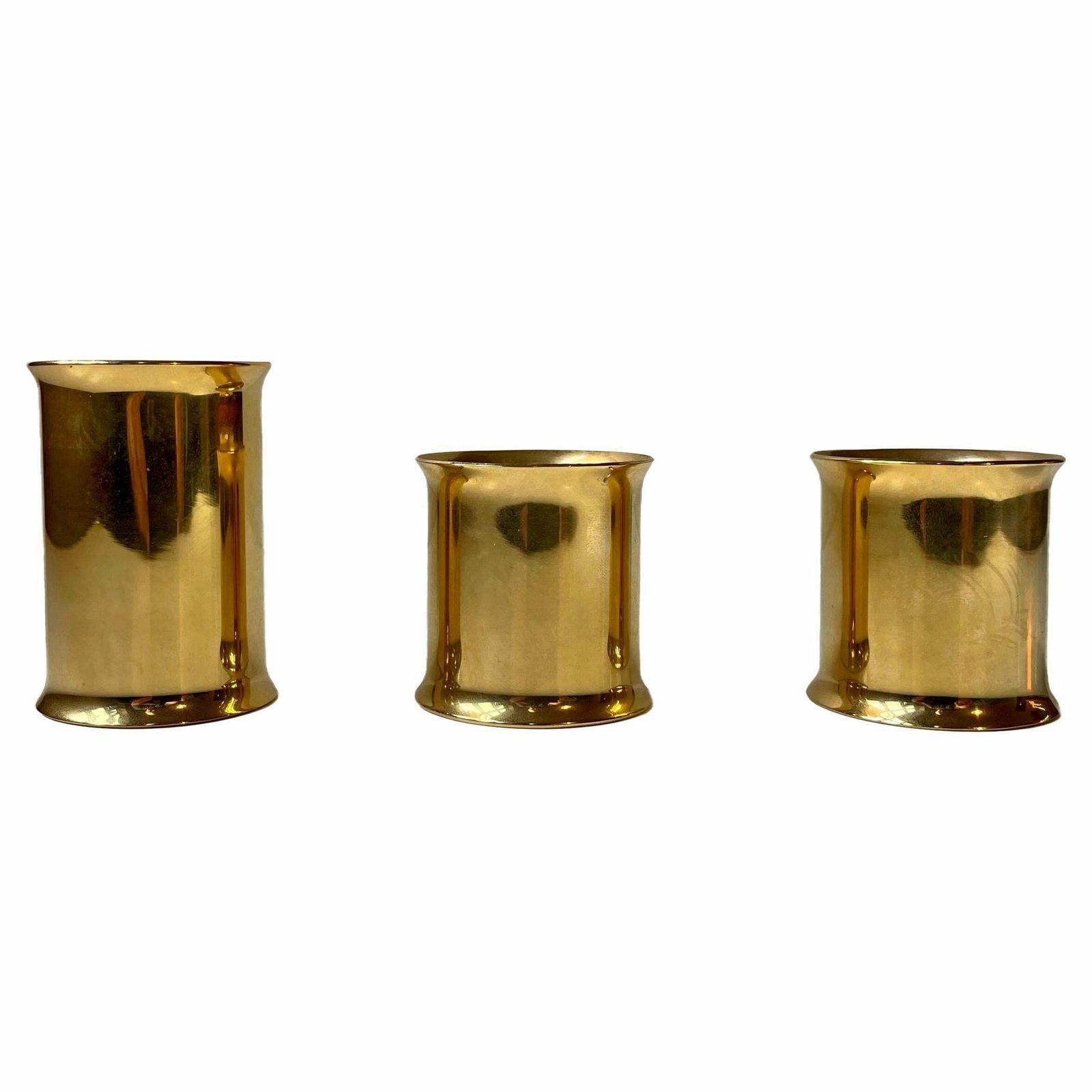Danish Modern 24 Carat Gold Plated Chimney Candleholders