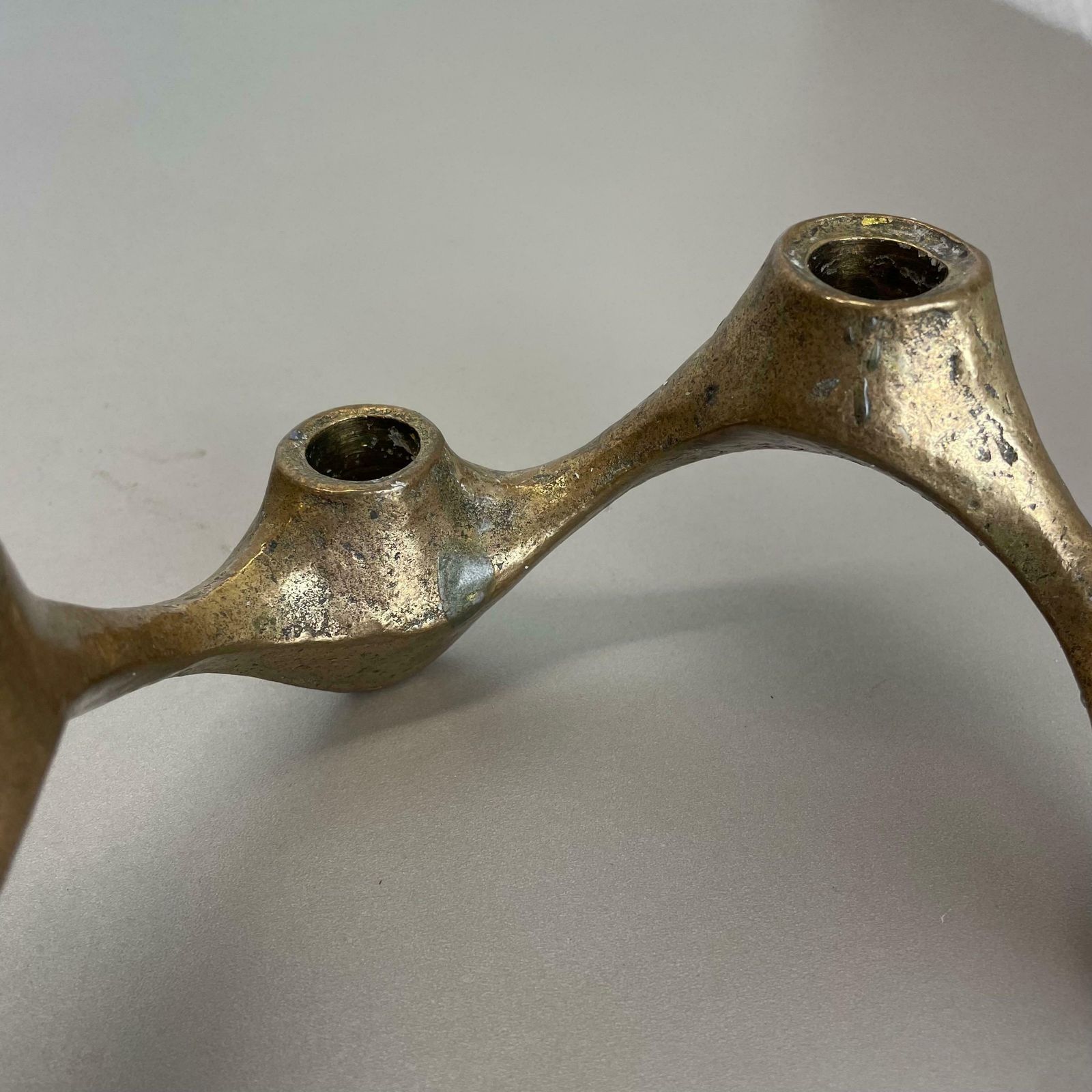 photo furniture Midcentury 1.6kg Brutalist Bronze Candleholder By Michael Harjes, Germany 1960s