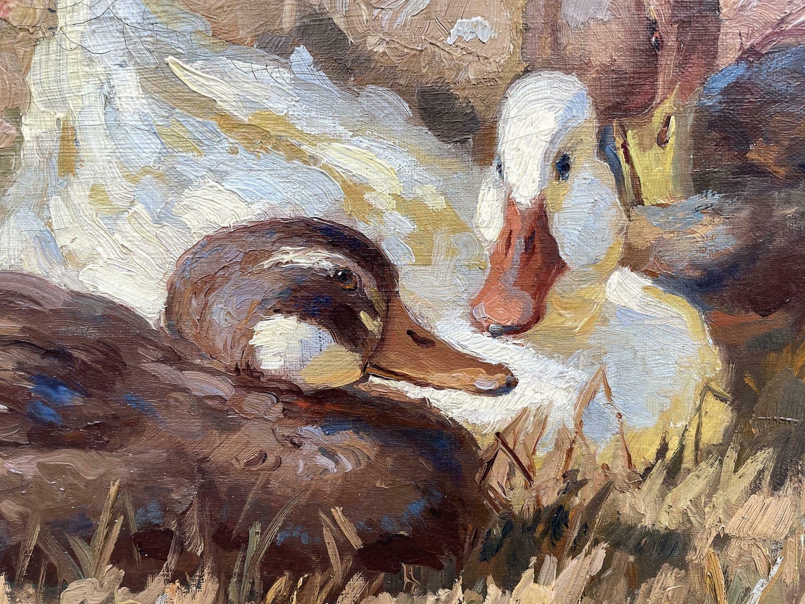 photo furniture Ducks Oil On Canvas Painting By Keller Kühne Josef Woldemar