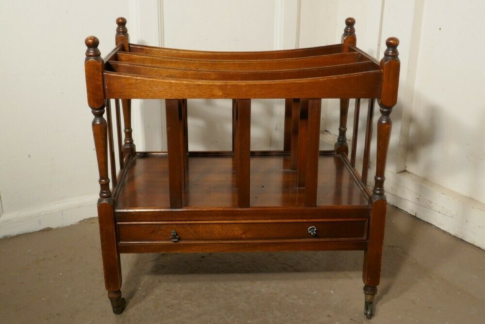 English Walnut Canterbury Magazine Stand photo Home Decor