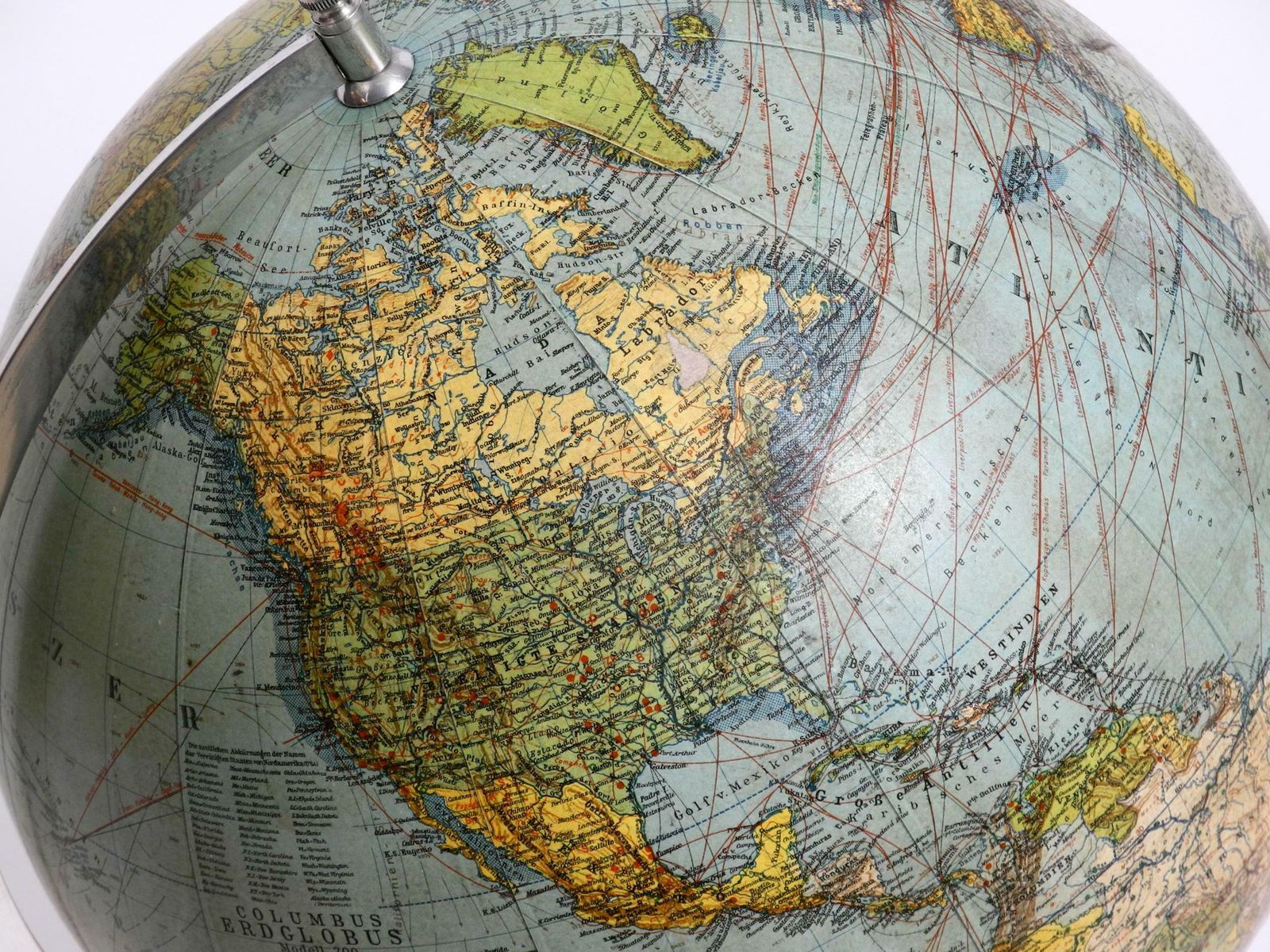 photo buy Beautiful Large Mid Century Earth Globe From Columbus Verlag Paul Oestergaard