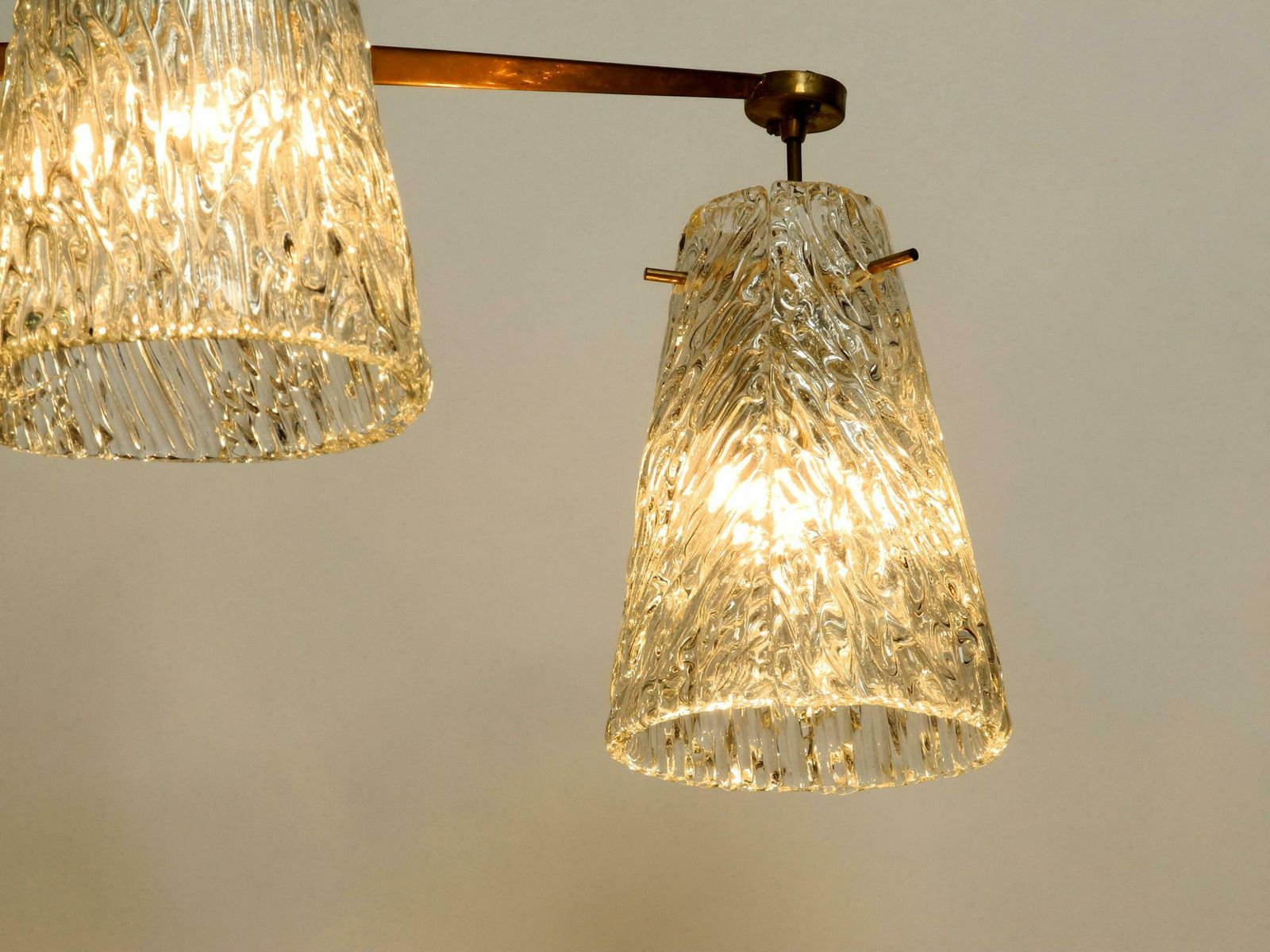 Lighting Beautiful Mid Century Ceiling Lamp With Three Glass Shades By Rupert Nikoll photo