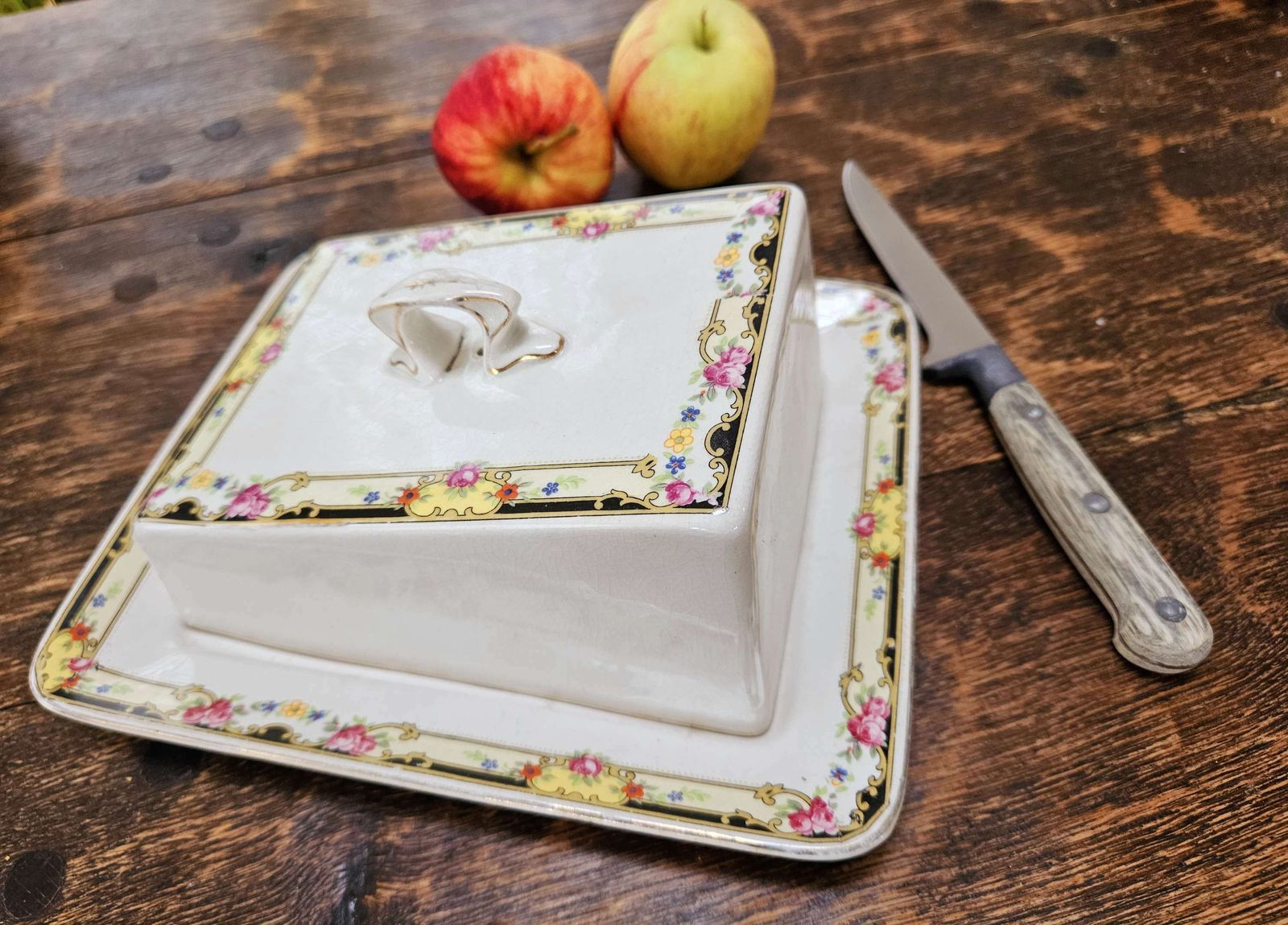 Elegant 1940's Cheese Dish With Lid photo for sale