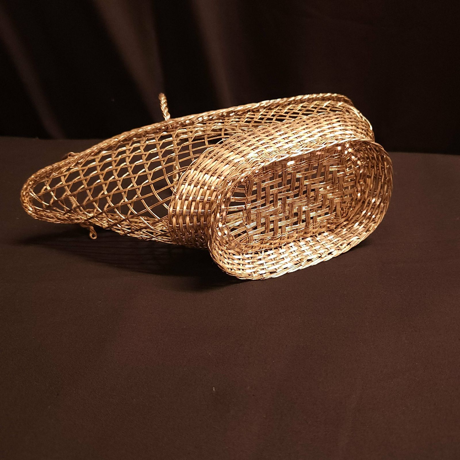 photo for sale Vintage French Silverplated Wire Wine Bottle Holder