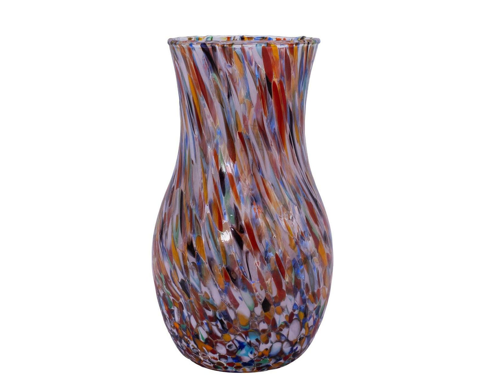 Indianopolis, Murano Glasses Vase Color "Millefiori", Model Goto, Handmade, Murano Glass Made In Italy