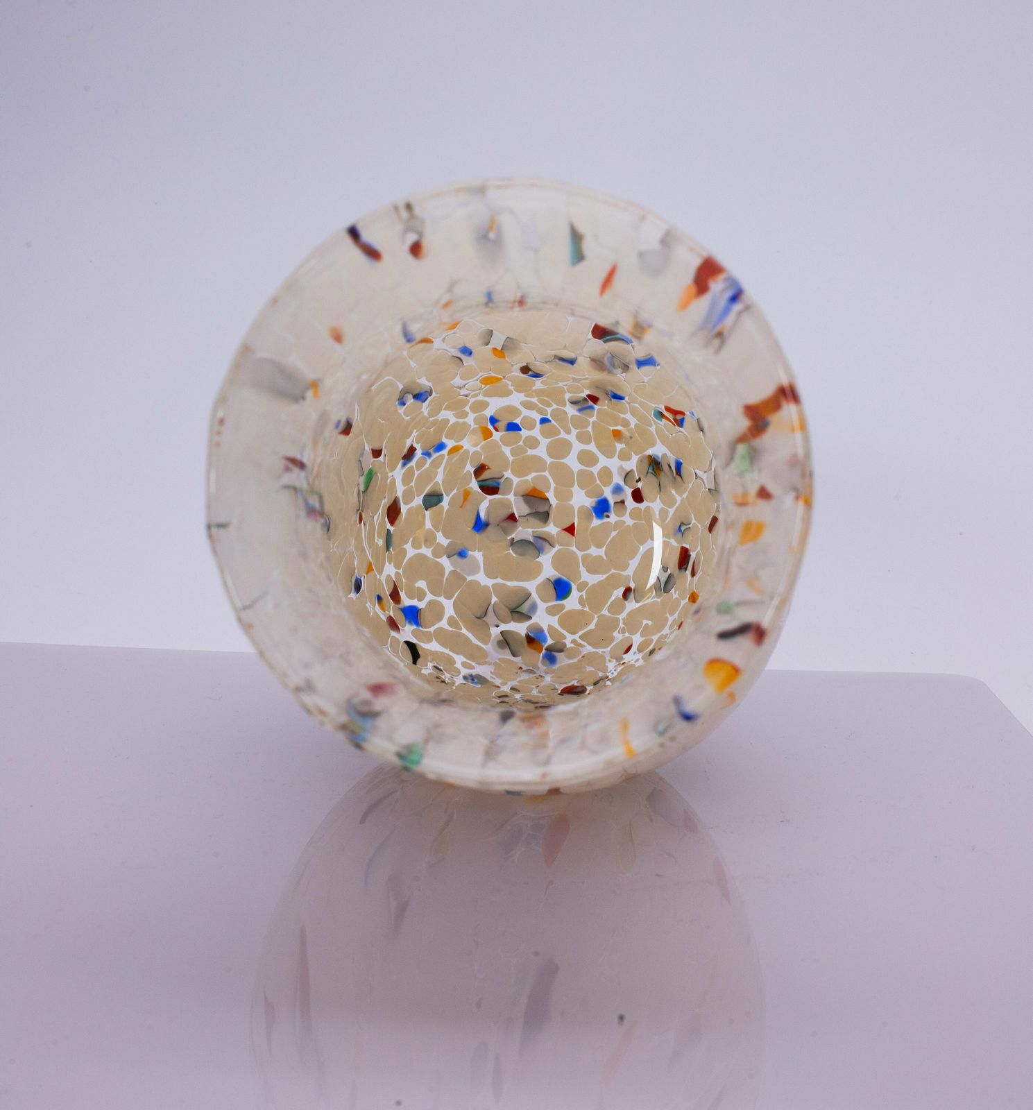 Jacksonville, Murano Glasses Vase Color "Ivory", Model Goto, Handmade, Murano Glass Made In Italy photo vinterior