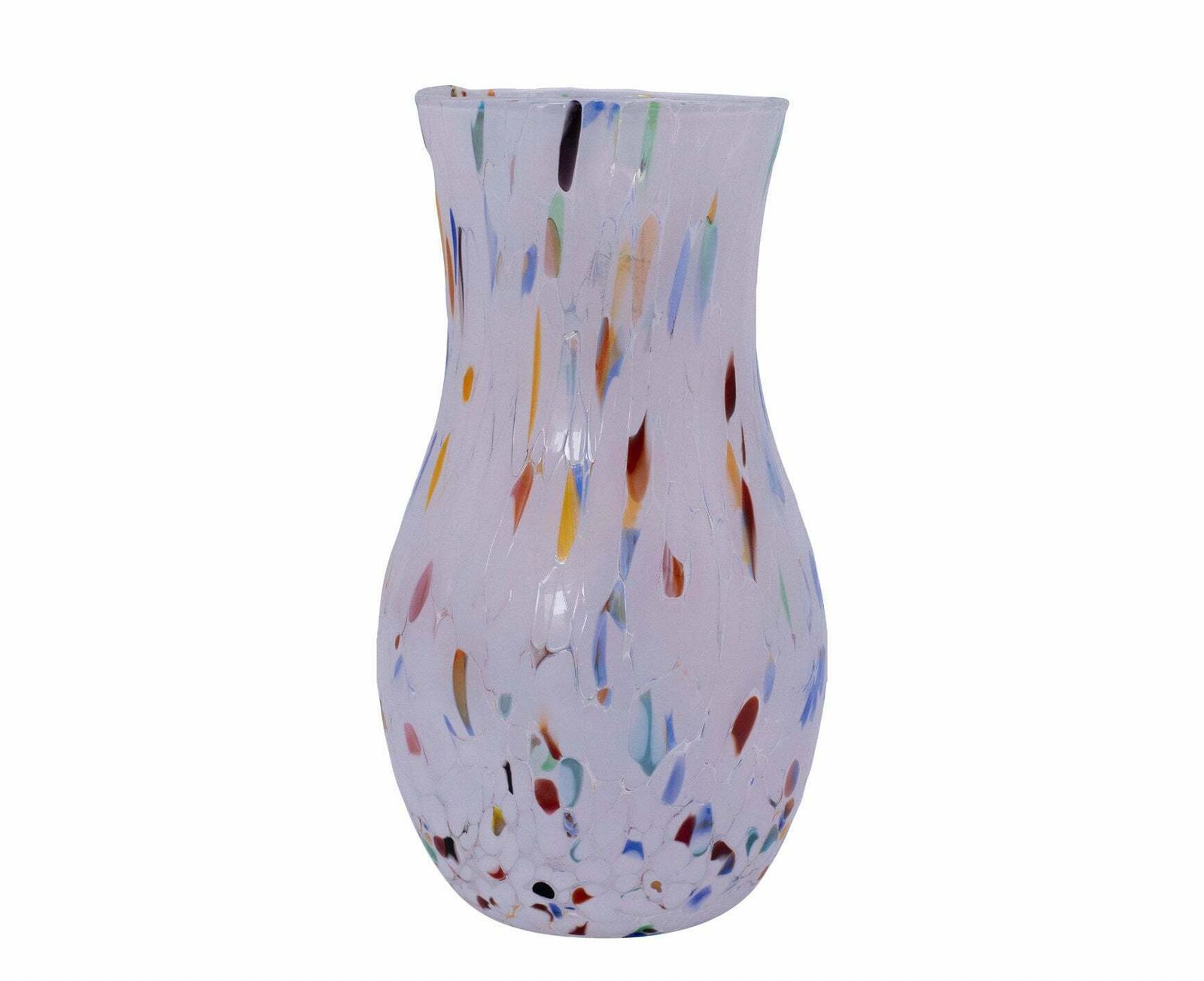 San Jose, Murano Glasses Vase Color "White", Model Goto, Handmade, Murano Glass Made In Italy