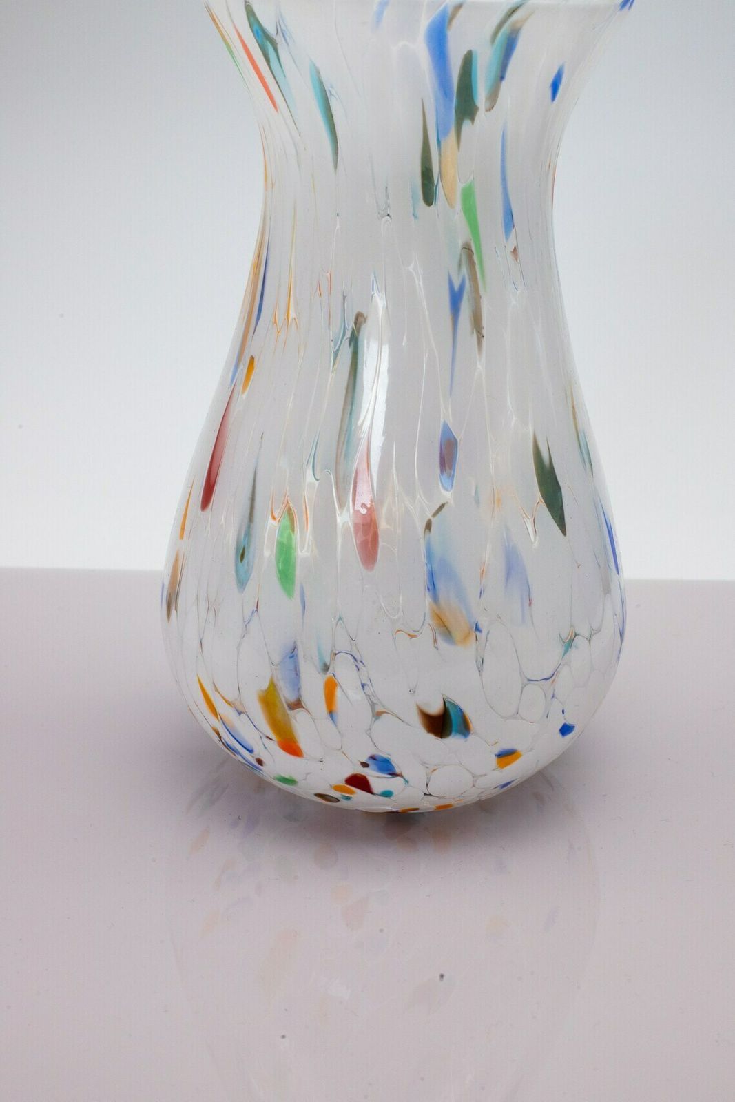 San Diego, Murano Glasses Vase Color "White", Model Simone Small, Handmade, Murano Glass Made In Italy photo buy