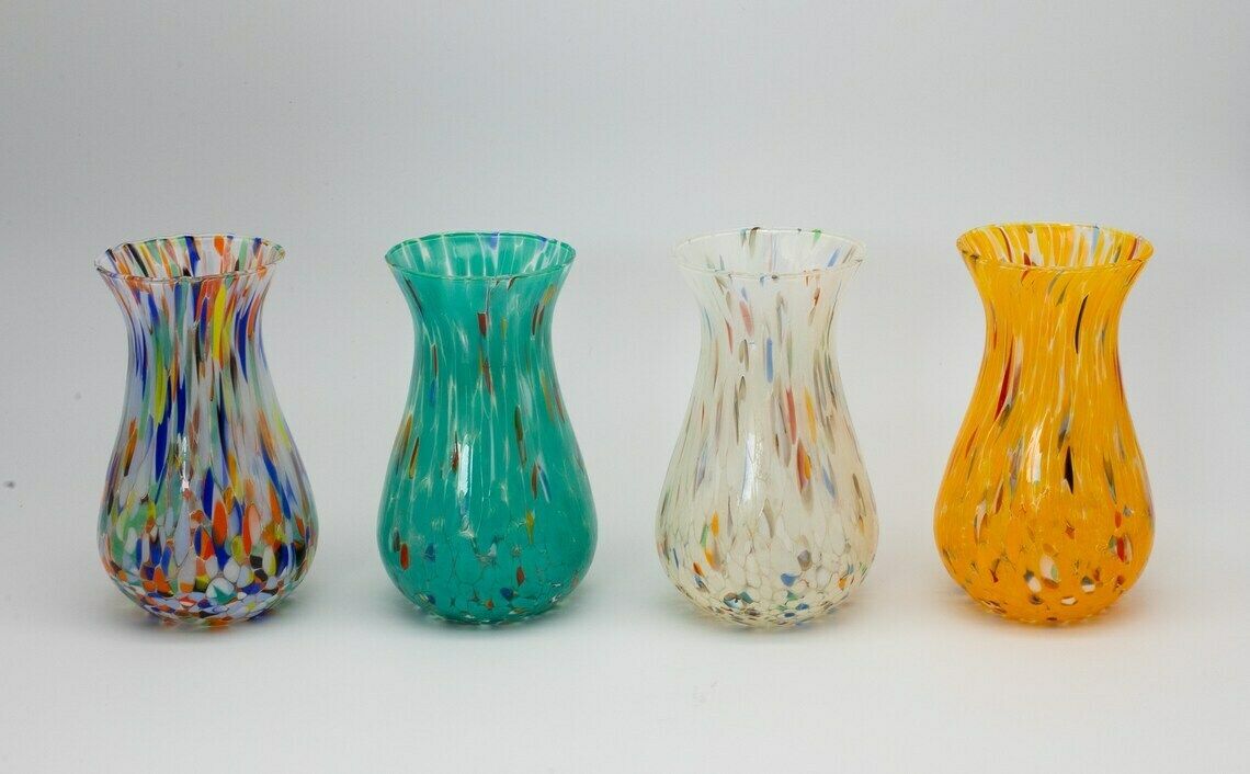 photo furniture San Diego, Murano Glasses Vase Color "White", Model Simone Small, Handmade, Murano Glass Made In Italy