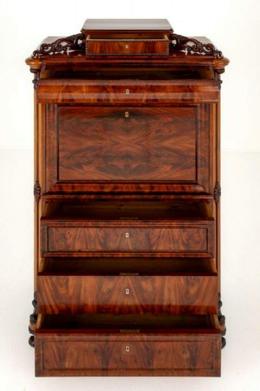 Biedermeier Escritoire Desk Mahogany 1860 photo 2850.0