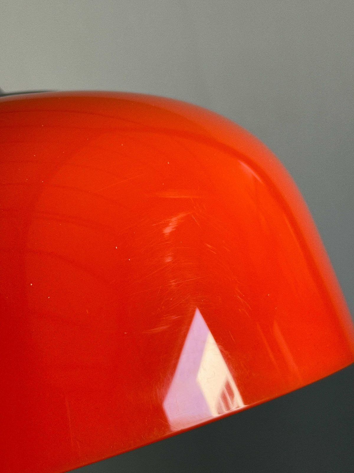 Mid Century Modern Orange Pendant Lamp Designed By Harvey Guzzini For Meblo, 1970s Space Age, Yugoslavia / Atomic Age Ufo Hanging Light photo buy