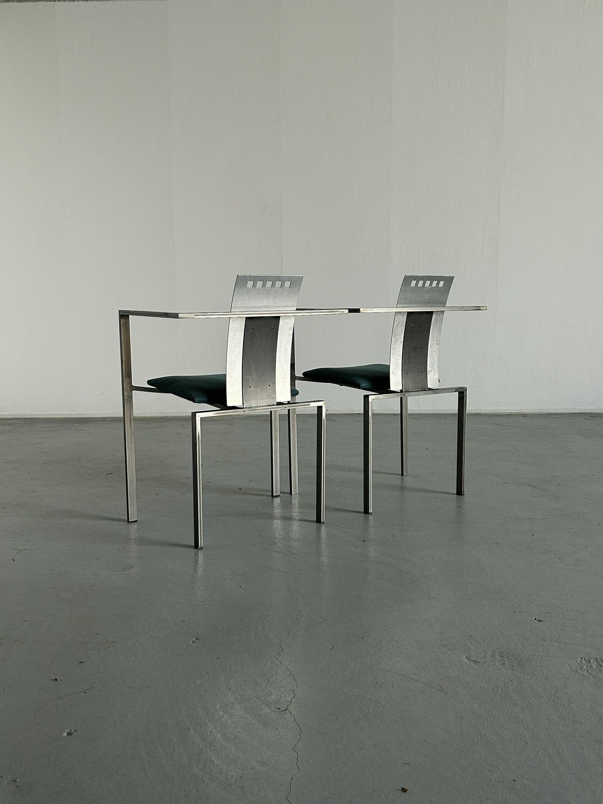 1 Of 2 Memphis Design Postmodern Geometrical Chairs By Karl Friedrich Förster For Kff, 1980s Germany, Industrial Design photo vinterior