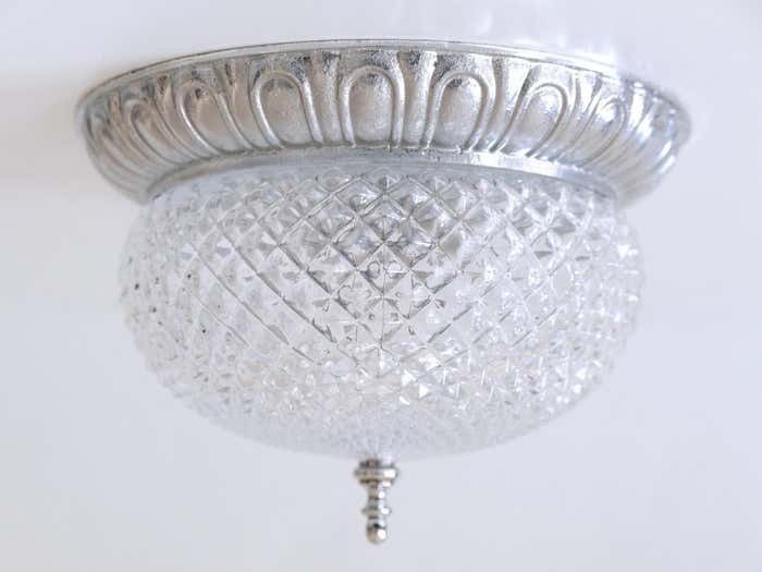 Mid Century Modern Textured Glass Ceiling Lamp By Sölken Leuchten Germany 1970s photo 745.0