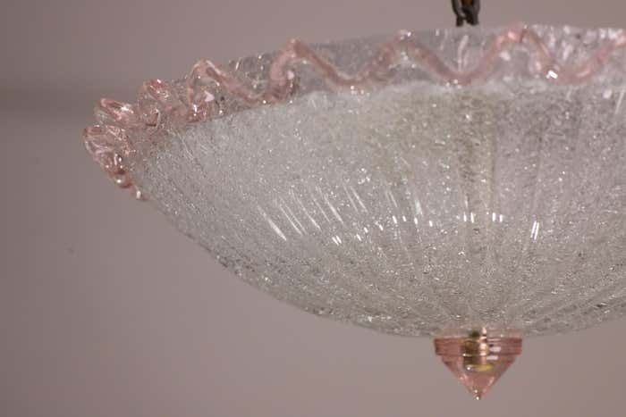 Italian Pink Murano Glass Ceiling Fixture, Murano, 1960 photo for sale