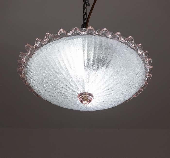 Italian Pink Murano Glass Ceiling Fixture, Murano, 1960 photo 1049.0