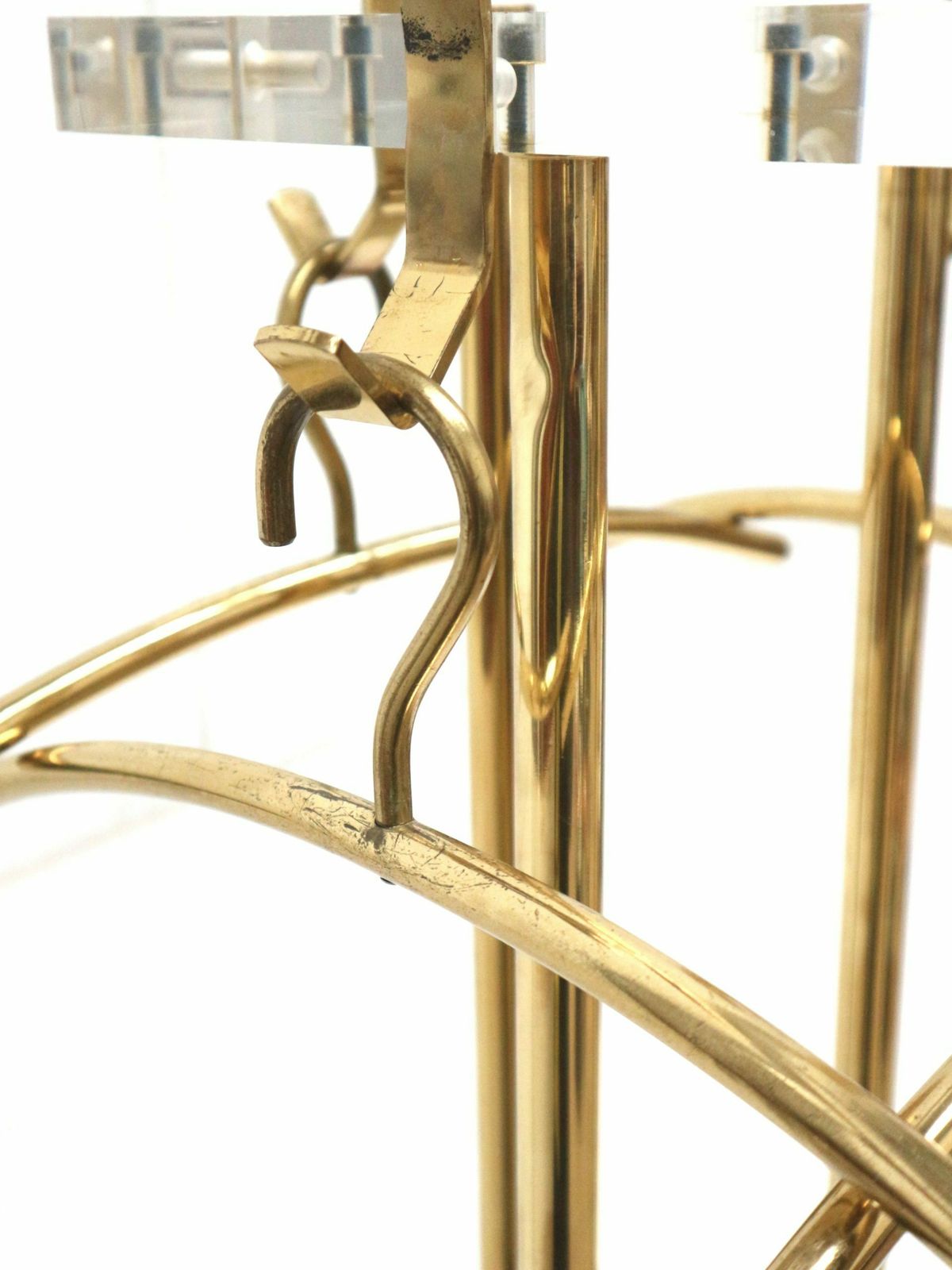 Standing Vintage Hollywood Regency Coat Rack Made Of Plexiglass And Metal From The 1970s photo vinterior