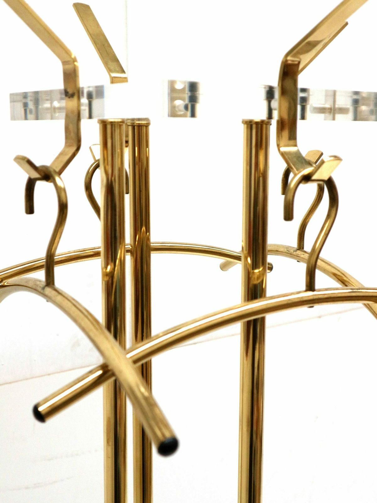Standing Vintage Hollywood Regency Coat Rack Made Of Plexiglass And Metal From The 1970s photo buy