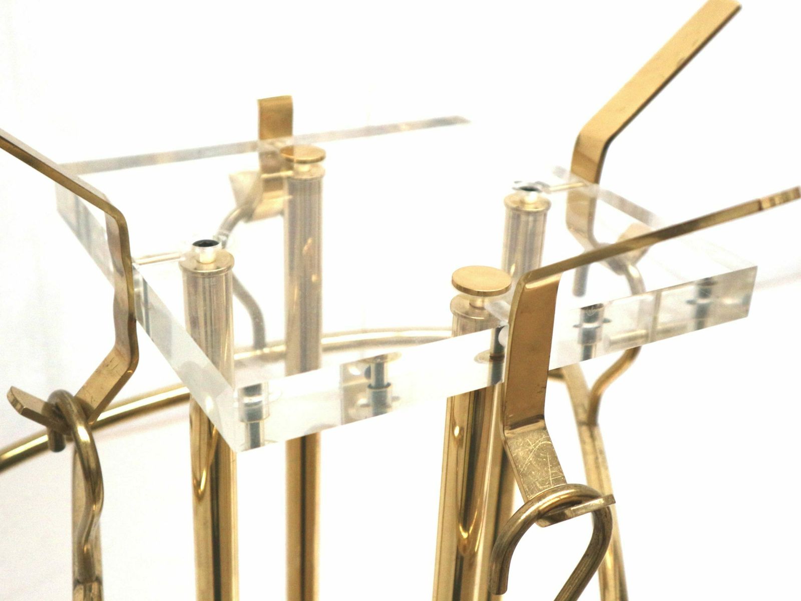 Standing Vintage Hollywood Regency Coat Rack Made Of Plexiglass And Metal From The 1970s photo vintage