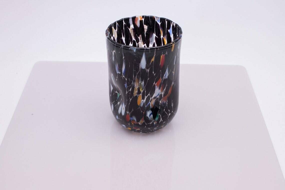 Atlanta, Set Of 6 Murano Glasses Color "Black" Handmade, Murano Glass Made In Italy photo buy