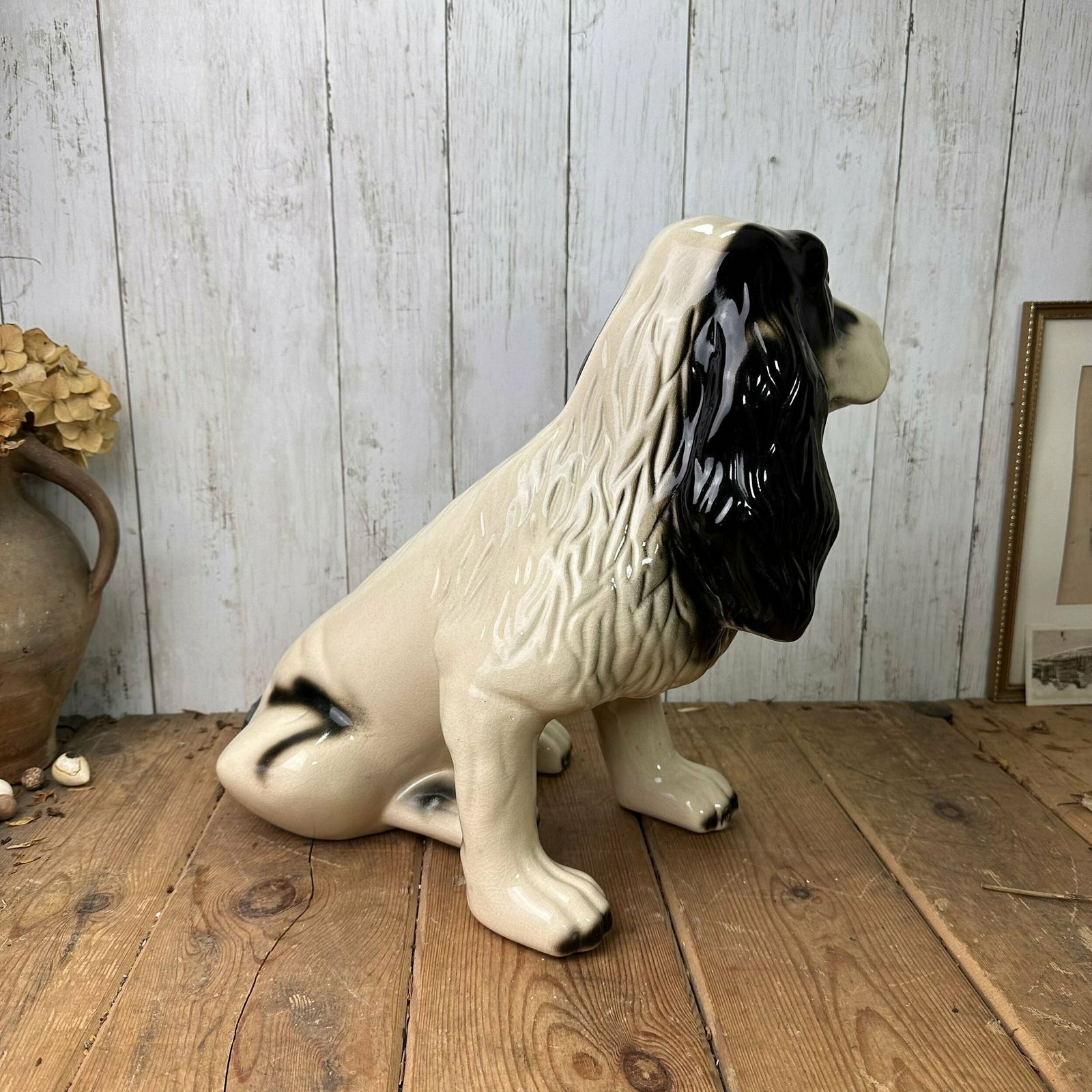 Vintage Huge Italian Porcelain Cocker Spaniel Statue photo 175.0