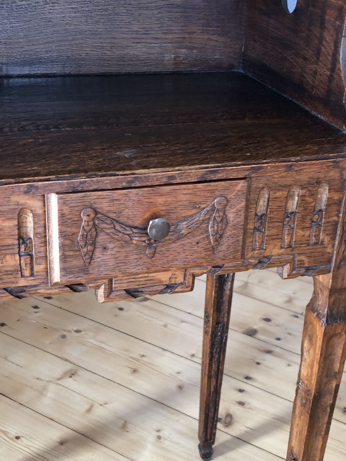 19th Century Bedside Pine Table, Louis XV Provençal Style photo 190.0