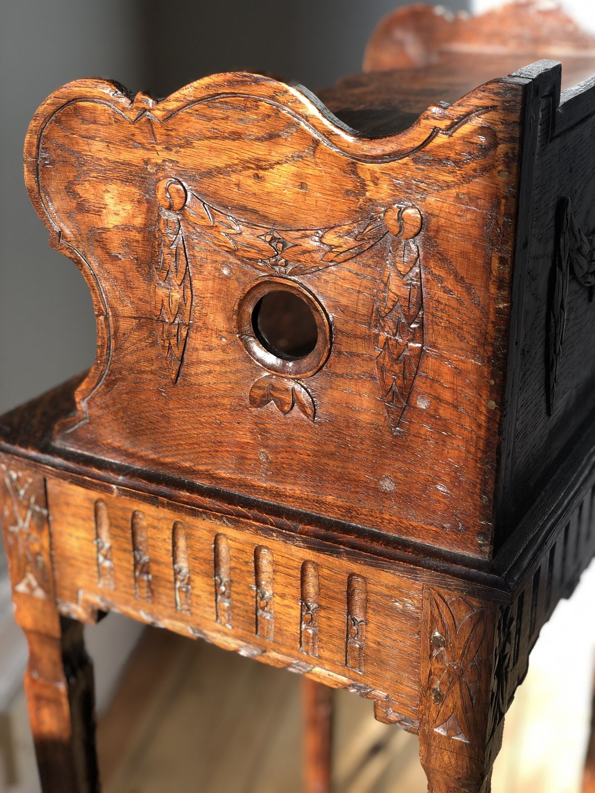 photo for sale 19th Century Bedside Pine Table, Louis XV Provençal Style