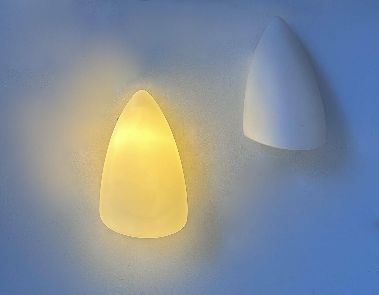 photo furniture Pair Of Vintage White Opaline Wall Lights, France 1970s