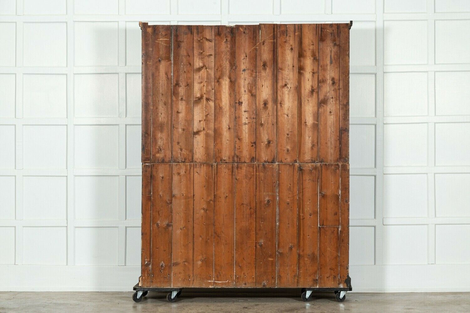 Furniture Large 19thc English Ebonised Pine Glazed Dresser / Bookcase photo