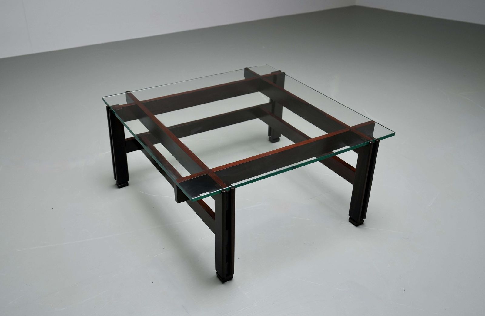 Ico Parisi Coffee Table In Glass And Wood For Cassina, Italy, 1962 photo buy