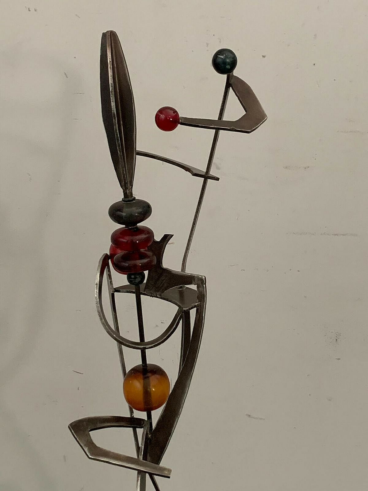 Futuristic Juggler Sculpture Made Of Wrought Iron And Coloured Resin, 1960s photo buy