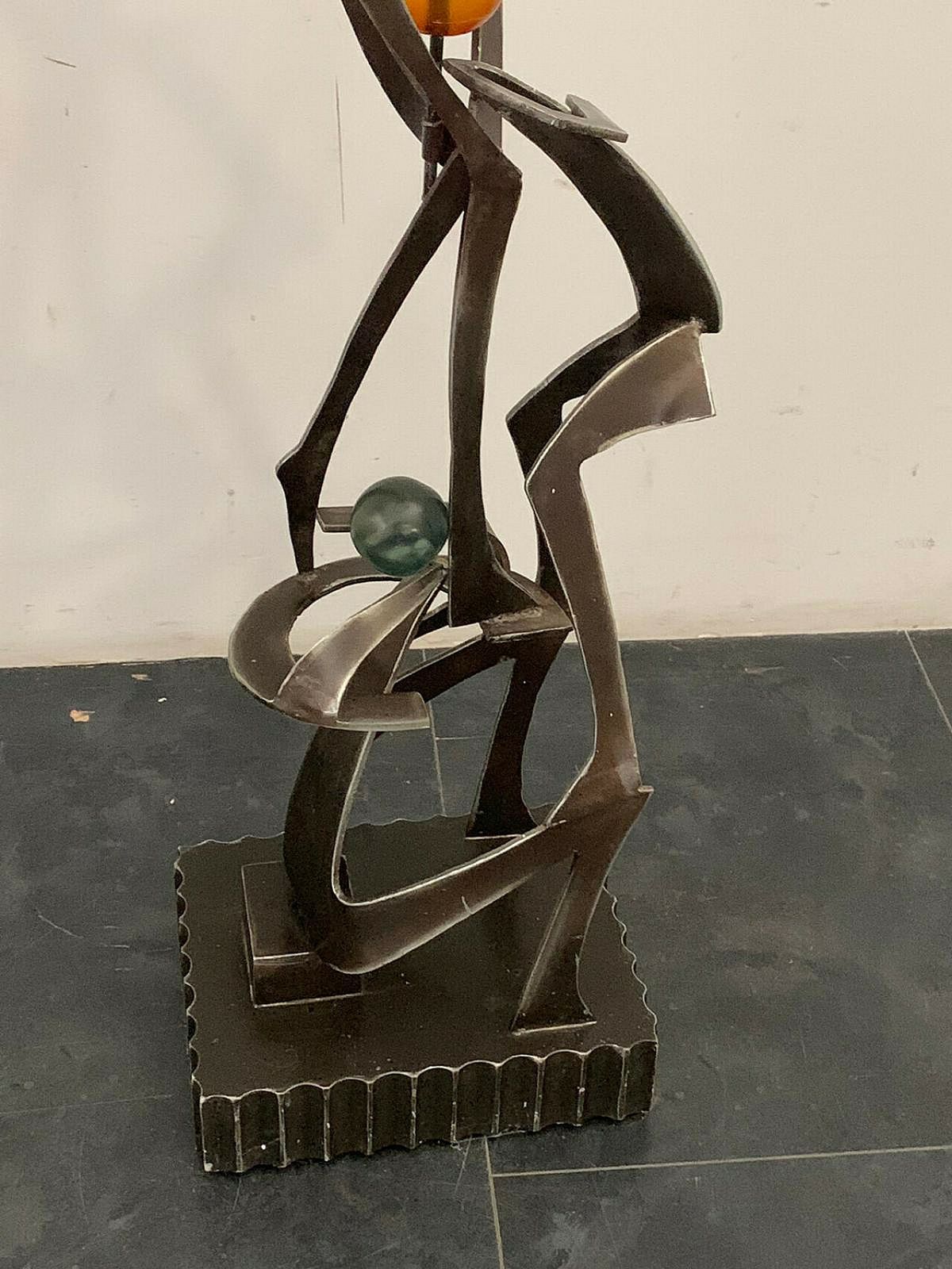 1913.0 Futuristic Juggler Sculpture Made Of Wrought Iron And Coloured Resin, 1960s photo