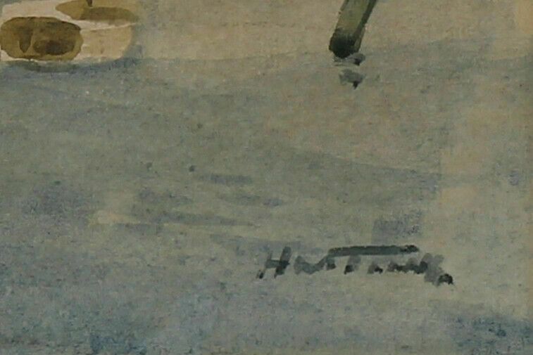 Watercolour By Horace Tuck. Tide Mill Woodbridge photo for sale