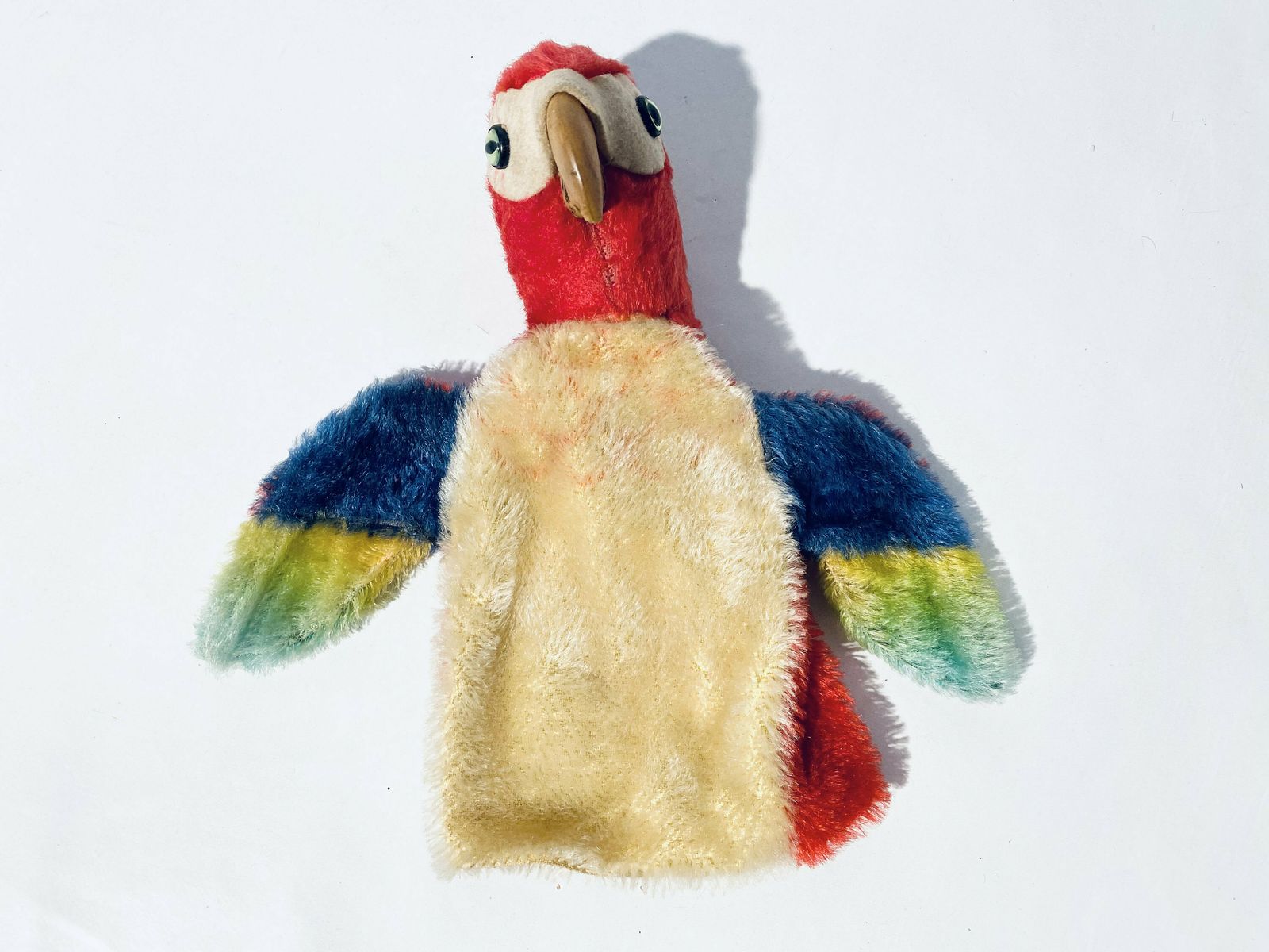 Vintage Steiff Stuffed Hand Puppet Parrot Toy 1950s Germany photo furniture