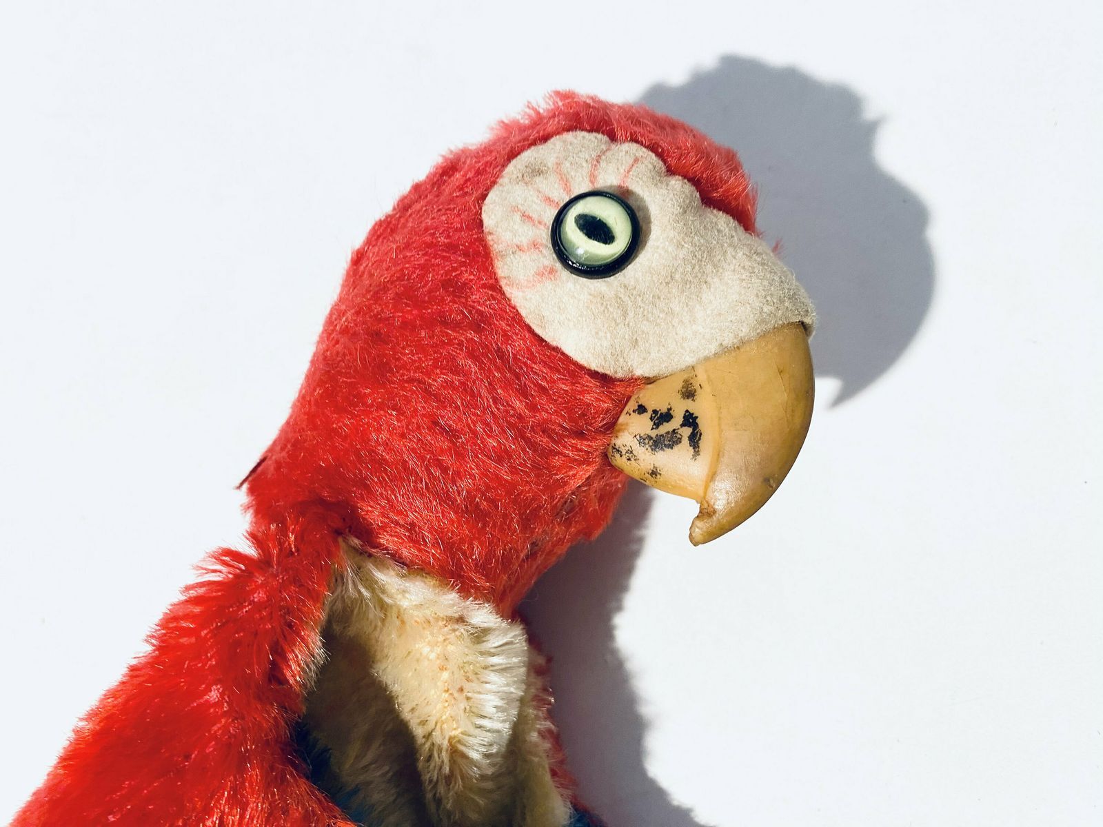 Vintage Steiff Stuffed Hand Puppet Parrot Toy 1950s Germany photo for sale